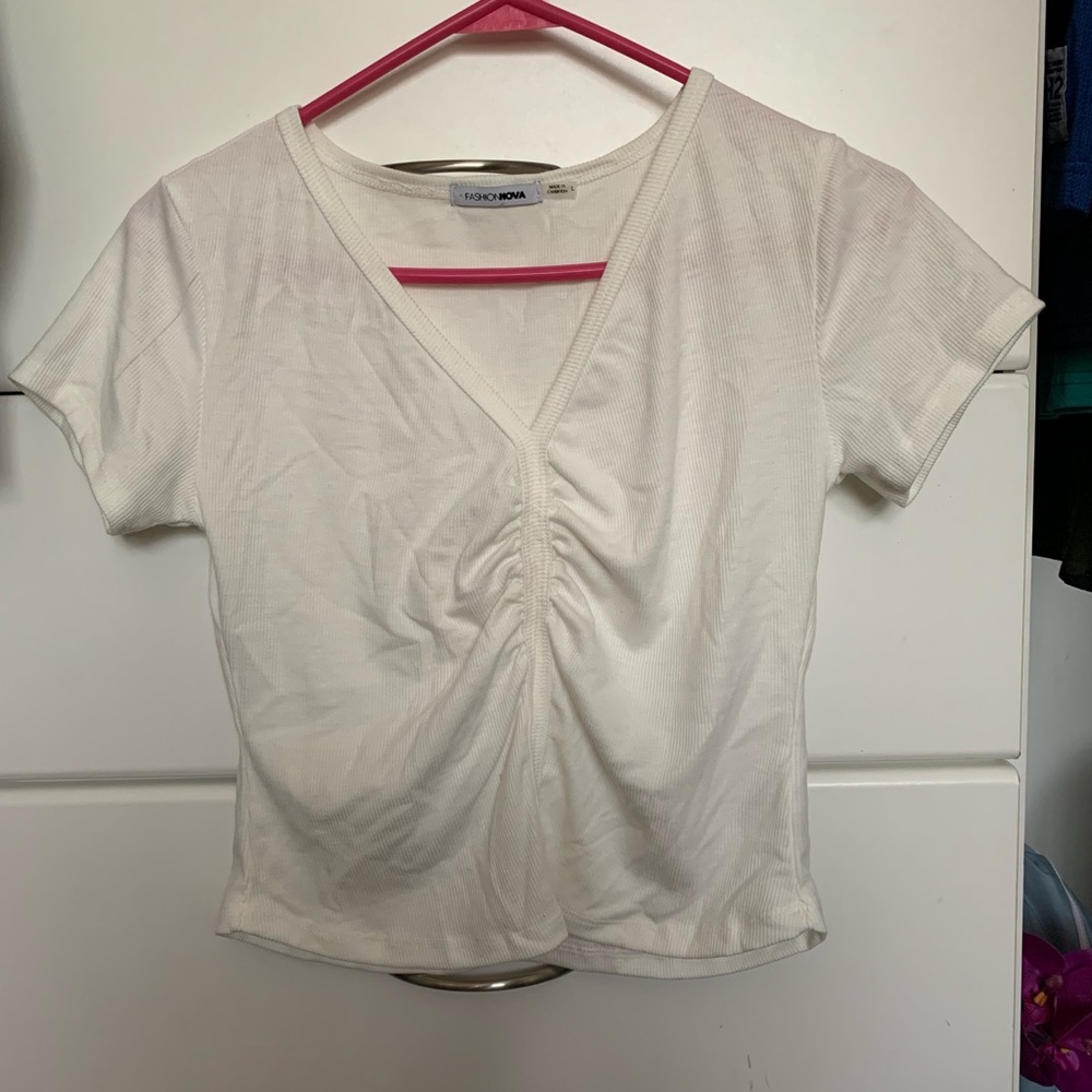Fashion nova white crop top never been worn